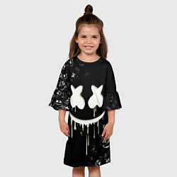Платье клеш для девочки Marshmello, цвет: 3D-принт — фото 2