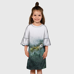 Платье клеш для девочки Волк, цвет: 3D-принт — фото 2