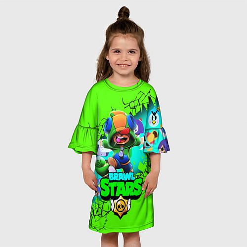 Детское платье LEON LEGENDARY BRAWL STARS / 3D-принт – фото 3