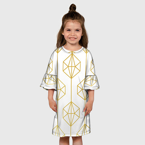 Детское платье Геометрический орнамент золото / 3D-принт – фото 3