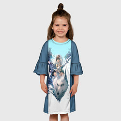 Платье клеш для девочки Mononoke, цвет: 3D-принт — фото 2