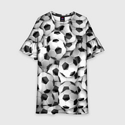 Детское платье Футбольные мячи много