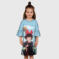 Платье клеш для девочки Ведьмина служба доставки, цвет: 3D-принт — фото 2