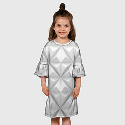 Платье клеш для девочки Ромбы, цвет: 3D-принт — фото 2
