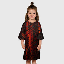 Платье клеш для девочки Огненные соты, цвет: 3D-принт — фото 2