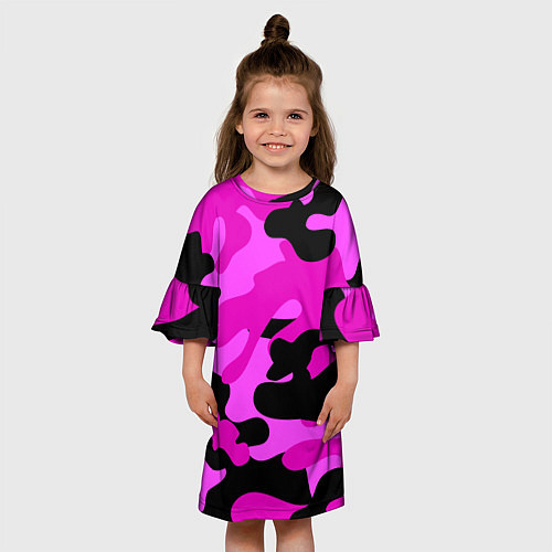 Детское платье Цветной камуфляж / 3D-принт – фото 3