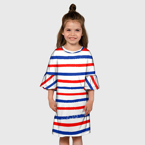 Детское платье Морская полоска / 3D-принт – фото 3