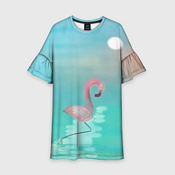 Платье клеш для девочки Фламинго, цвет: 3D-принт