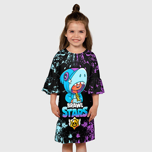 Детское платье Brawl Stars Leon Shark / 3D-принт – фото 3