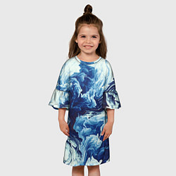 Платье клеш для девочки Абстракция смешивание разводы, цвет: 3D-принт — фото 2