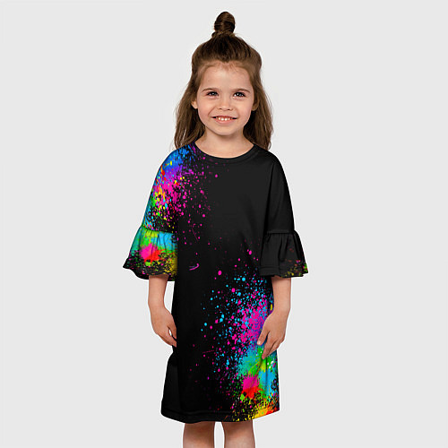 Детское платье Брызги красок / 3D-принт – фото 3