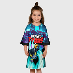 Платье клеш для девочки BRAWL STARS MECHA CROW, цвет: 3D-принт — фото 2