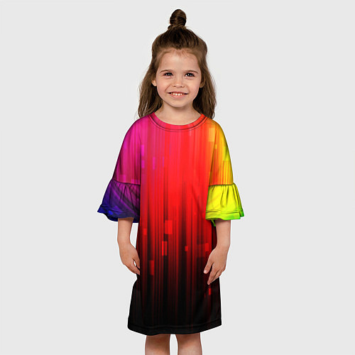 Детское платье АБСТРАКТНЫЕ КРАСКИ / 3D-принт – фото 3