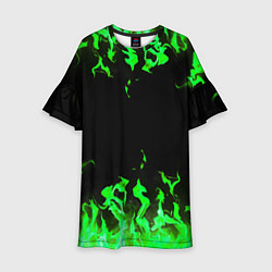 Платье клеш для девочки GREEN FIRE ОГОНЬ, цвет: 3D-принт