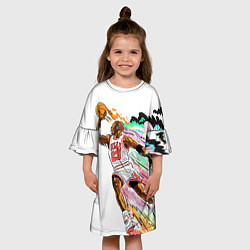 Платье клеш для девочки МАЙКЛ ДЖОРДАН, цвет: 3D-принт — фото 2