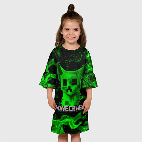 Детское платье MINECRAFT CREEPER CAT / 3D-принт – фото 3