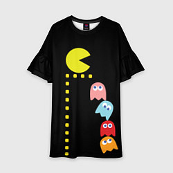 Платье клеш для девочки Pac-man, цвет: 3D-принт