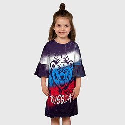 Платье клеш для девочки Russia Bear, цвет: 3D-принт — фото 2