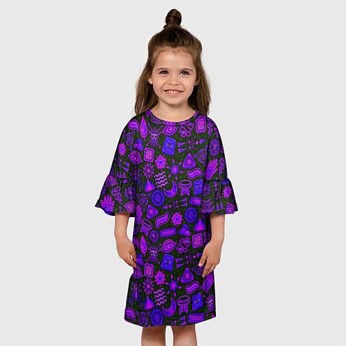 Детское платье Узоры символы этнический шаман / 3D-принт – фото 3