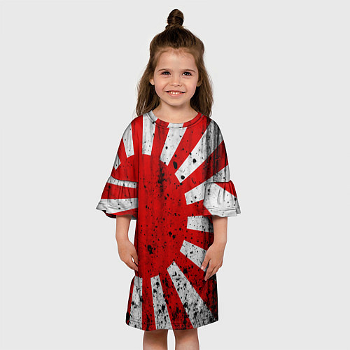 Детское платье ЯПОНСКИЙ ФЛАГ / 3D-принт – фото 3
