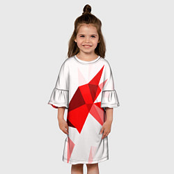 Платье клеш для девочки GEOMETRY RED, цвет: 3D-принт — фото 2