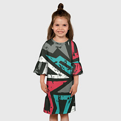 Платье клеш для девочки Geometric Abstraction, цвет: 3D-принт — фото 2