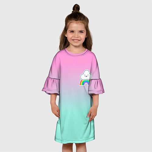 Детское платье Облака / 3D-принт – фото 3