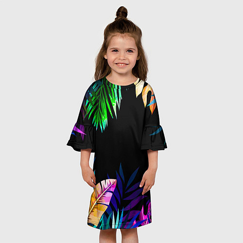 Детское платье Тропическая Ночь / 3D-принт – фото 3