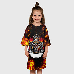 Платье клеш для девочки Fire Biker Z, цвет: 3D-принт — фото 2