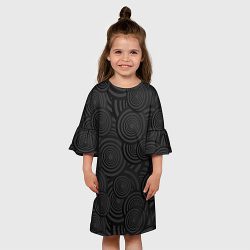 Детское платье Круги черный узор геометрия / 3D-принт – фото 3