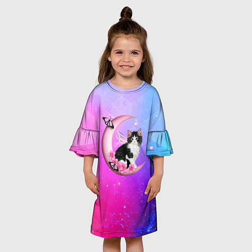Детское платье Котик На Луне / 3D-принт – фото 3