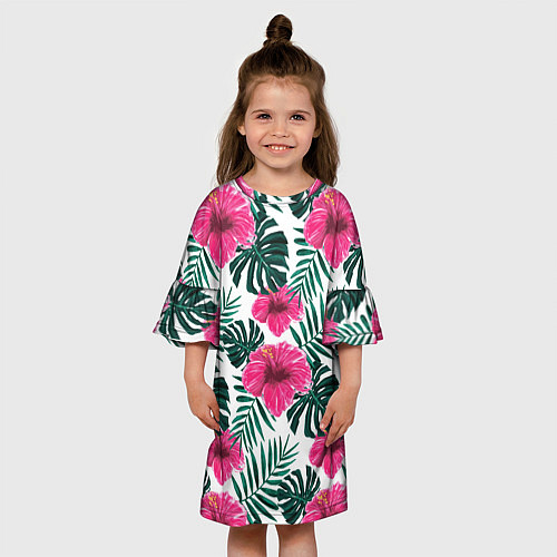 Детское платье Гавайский гибискус / 3D-принт – фото 3