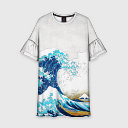 Платье клеш для девочки Japanese wave, цвет: 3D-принт