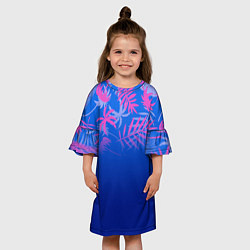 Платье клеш для девочки ТРОПИКИ, цвет: 3D-принт — фото 2