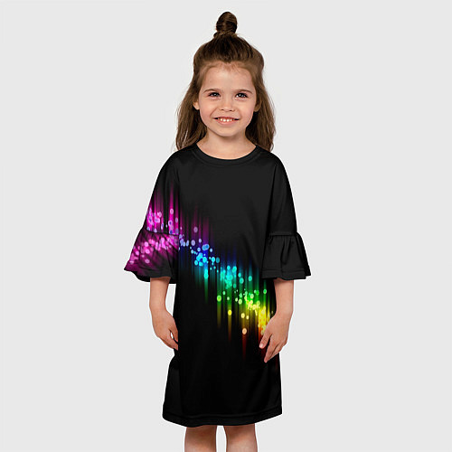 Детское платье Абстракция черный разноцветный / 3D-принт – фото 3