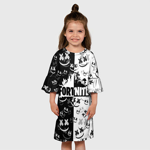 Детское платье FORTNITE MARSHMELLO / 3D-принт – фото 3