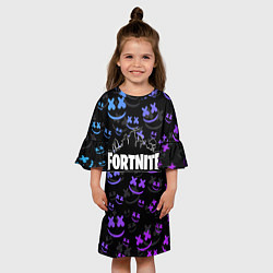 Платье клеш для девочки FORTNITE MARSHMELLO, цвет: 3D-принт — фото 2