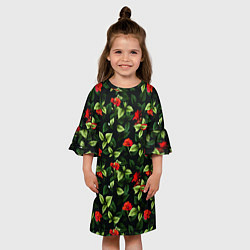 Платье клеш для девочки Цветочный сад, цвет: 3D-принт — фото 2