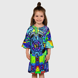 Платье клеш для девочки КИСЛОТА ГОРОД, цвет: 3D-принт — фото 2