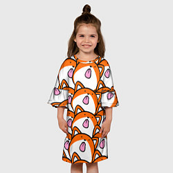 Платье клеш для девочки ЛИСИЧКИ, цвет: 3D-принт — фото 2