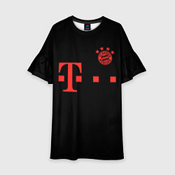 Платье клеш для девочки FC Bayern Munchen 20-21 - black, цвет: 3D-принт