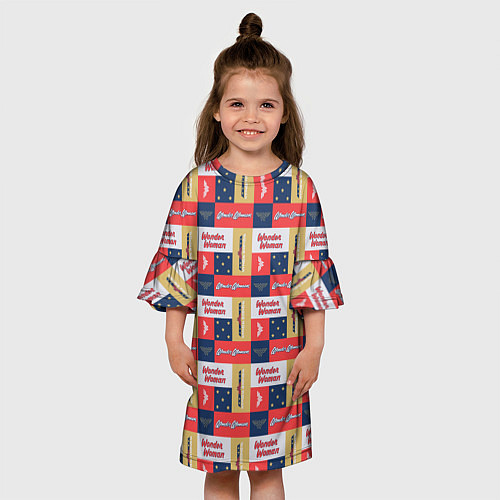 Детское платье Паттерн Чудо-женщина / 3D-принт – фото 3