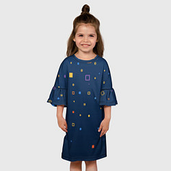 Платье клеш для девочки Геометрия дождь, цвет: 3D-принт — фото 2