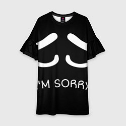 Платье клеш для девочки Sorry not sorry, цвет: 3D-принт