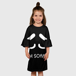 Платье клеш для девочки Sorry not sorry, цвет: 3D-принт — фото 2