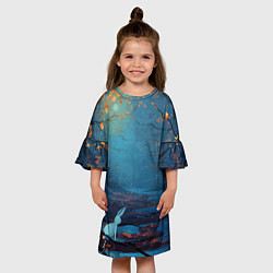 Платье клеш для девочки Forest, цвет: 3D-принт — фото 2