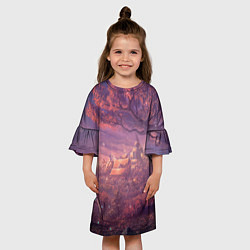 Платье клеш для девочки Fantasy Forest, цвет: 3D-принт — фото 2