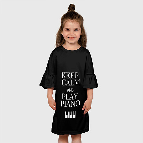 Детское платье Keep calm and play piano / 3D-принт – фото 3