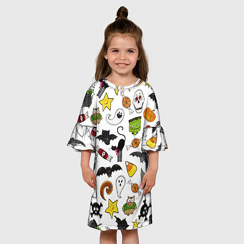 Детское платье Хэллоуин паттерн / 3D-принт – фото 3