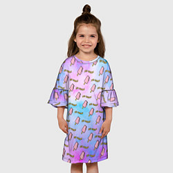 Платье клеш для девочки BLACKPINK ICE CREAM, цвет: 3D-принт — фото 2